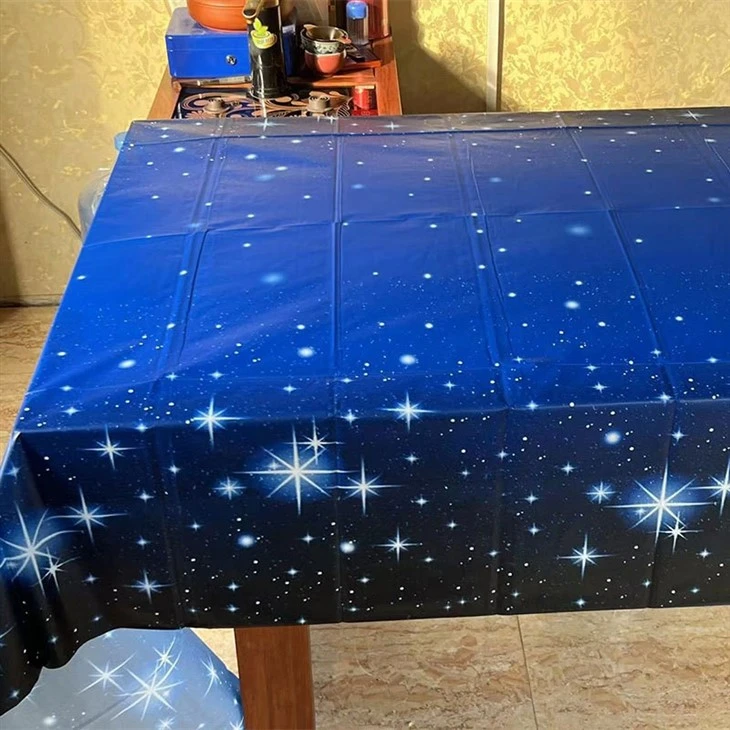 Disposable Star Tablecloth Printed Thickened Plastic Waterproof Oil Repellent Party Birthday Party Disposable Tablecloth